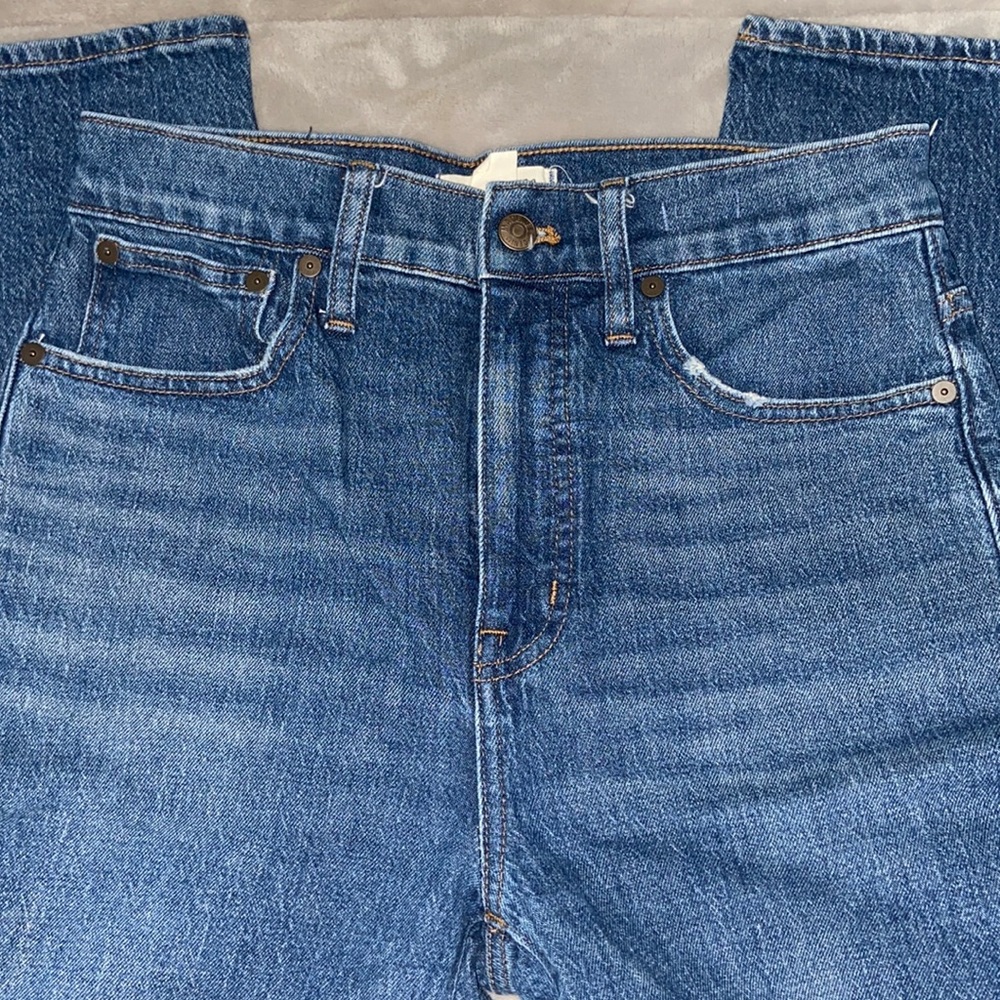 Madewell “classic straight” jeans.